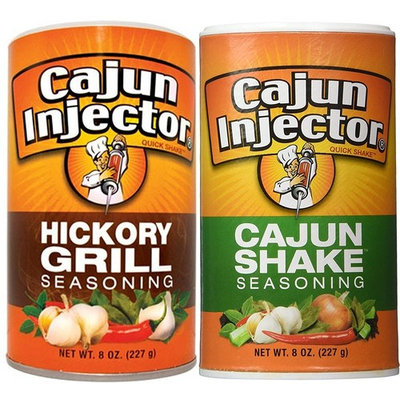 2 pack - Cajun Injector Shake Bundle ,Cajun Injector Shake Seasoning 8oz Canister and Cajun Injector Hickory Grill Shake Seasoning 8oz Canister Quick Shake Spices