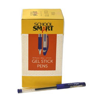 School Smart 1572365 0.7mm Pen Grip Medium Gel Stick Blue - Pack of 48