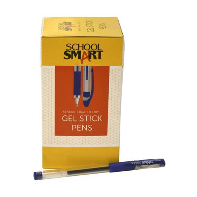 School Smart 1572365 0.7mm Pen Grip Medium Gel Stick Blue - Pack of 48