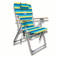 Chaby Intl Caribbean Joe High Weight Capacity Deluxe Beach Chair, four position. With shoulder straps, cup holder, pillow head rests, and 300lb weight capacity