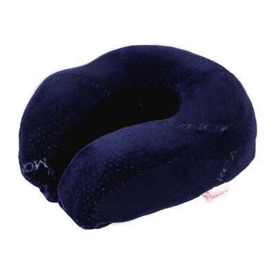 JML U-Shape Memory Foam Travel Pillow For Neck Pain Relief Soft Portable Neck Support Pillow,Navy Blue