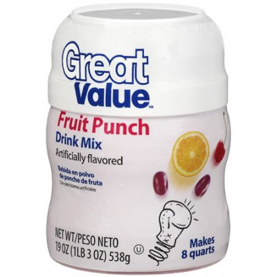 Great Value: Fruit Punch Drink Mix, 19 Oz