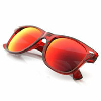 zeroUV - Classic Retro Fashion Translucent See-Through Colorful Horn Rimmed Sunglasses (Red / Fire) - mm