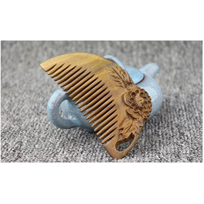 Unique Christmas Newyears Present Valentines Birthday Gift Oriental Artisan Handmade Green Sandalwood Natrual Flagrance Wood Comb Healthy Massage Hair Brush Vintage Oriental Beauty Promise Of Love