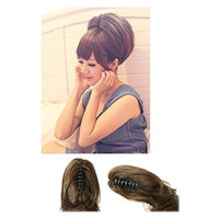 Short Ponytail Hair Piece Extension Wavy Claw Clip In/on Hairpiece PM004 (black)