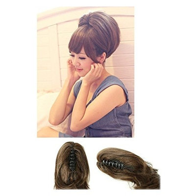 Short Ponytail Hair Piece Extension Wavy Claw Clip In/on Hairpiece PM004 (black)