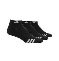 adidas 3-Stripe 3 Pack Low Cut Socks - Mens - Black/White