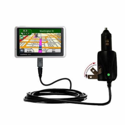 Intelligent Dual Purpose DC Vehicle and AC Home Wall Charger suitable for the Garmin Nuvi 1350T - Two critical functions, one unique charger - Uses Go