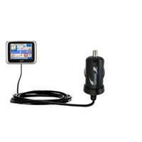 Gomadic Intelligent Compact Car / Auto DC Charger suitable for the Mio DigiWalker C250 - 2A / 10W power at half the size. Uses Gomadic TipExchange Tec