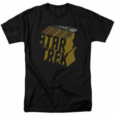 Star Trek/3D Logo S/S Adult 18/1 Black Cbs1427