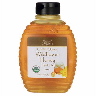Swanson Certified Organic Raw Wildflower Honey 16 oz (1 lb) (454 g) Liquid