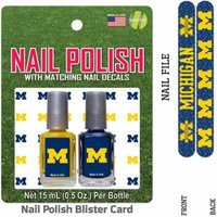 Bundle 2 Items: University of Michigan Nail Polish Team Colors with Nail Decals & Nail File