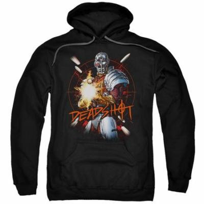 Jla/Deadshot Adult Pull Over Hoodie Black Jla639