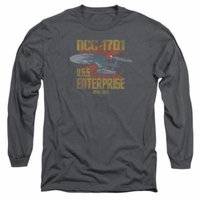 Star Trek/Ncc1701 L/S Adult 18/1 Charcoal Cbs1152