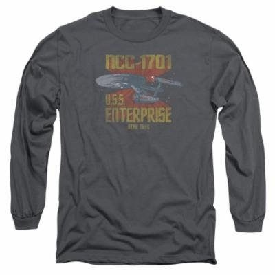 Star Trek/Ncc1701 L/S Adult 18/1 Charcoal Cbs1152
