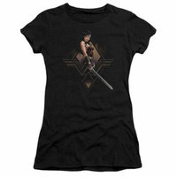 Batman V Superman/City Girl S/S Junior Sheer Black Bvs137