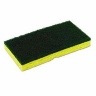 Continental Commercial Products CONSS652 Medium-duty Scrubber Sponge, 3 1/8 X 6 1/4 In, Yellow/green, 5/pk, 8 Pk/ct