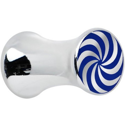 6 Gauge Acrylic Blue Spinning Hypnosis Saddle Plug (1 Piece)