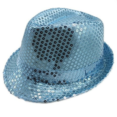 Solid Color Sequins Fedora Hat