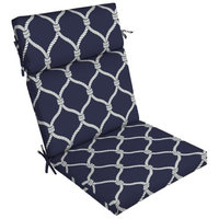 Arden Companies Better Homes and Gardens Outdoor Patio Dining Chair Cushion, Navy Nautical Rope