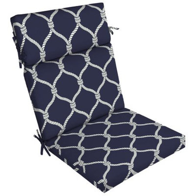 Arden Companies Better Homes and Gardens Outdoor Patio Dining Chair Cushion, Navy Nautical Rope