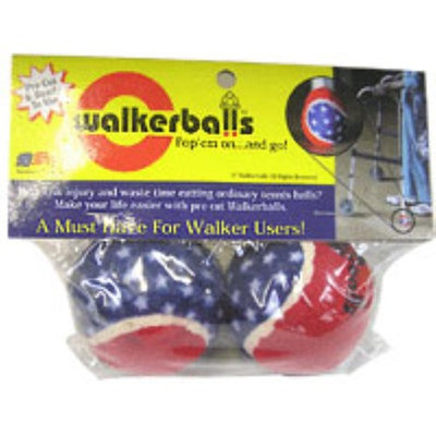 Patriotic Walker Balls Red, White & Blue 1 pair (Pack of 4)