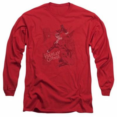 Batman/Harley'S Packing L/S Adult 18/1 Red Bm2358