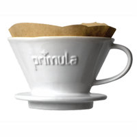 Primula Madison Ceramic Pour Over Coffee Dripper with Filters - 1 Cup, White