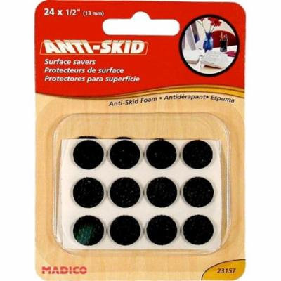 MADICO 23157 Pro-Tec-Tors - .5 in. Self Adhesive Round Anti-Skid Foam Pads - Black - 10 Packs