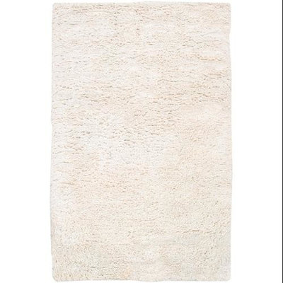 2' x 3' Ivory White Hand Woven Plush New Zealand Wool Area Throw Rug