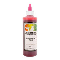 Chefmaster by US Cake Supply 10.5oz Neon Brite Pink Liqua-Gel Cake Food Coloring