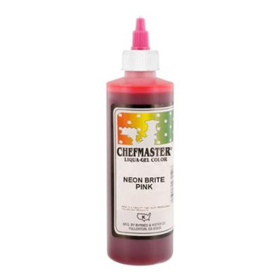 Chefmaster by US Cake Supply 10.5oz Neon Brite Pink Liqua-Gel Cake Food Coloring