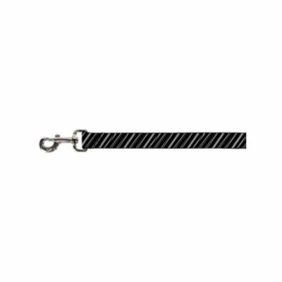 Black and Grey Distressed Diagonal Striped Pattern Fun Animal Pet Dog Cat Leash