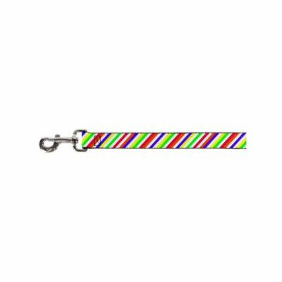 Bright Colorful Colors White Diagonal Striped Pattern Fun Animal Pet Dog Leash