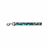 Black Grey Brick Stone Wall Pattern on Blue Stripes Fun Animal Pet Dog Cat Leash
