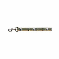 White Skull and Cross Bones on Plaid Pattern Fun Animal Pet Dog Cat Leash