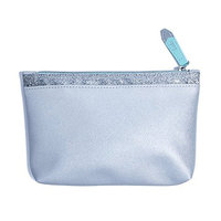 IPSY December 2017 Zippered Cosmetics Bag Shiny Silver - No Makeup Included