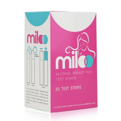 Breast Milk Alcohol Test Strips for Breastfeeding Moms 25 Strips - Rapid Breastmilk Testing of the Presence of Alcohol in Breast Milk with Graded Results by Miloo