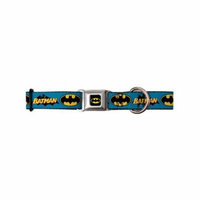 batman dc comics superhero blue back name & shield seatbelt pet dog cat collar