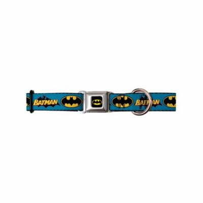 batman dc comics superhero blue back name & shield seatbelt pet dog cat collar