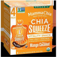 Mammachia Mamma Chia Vitality Snack, Organic, Mango Coconut, 3.5 Ounce (Pack of 2)