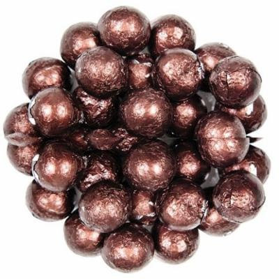 Brown Foil Wrapped Milk Chocolate Balls, (10 Pounds)