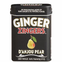 Ginger Zingers Danjou Pear Flavored Candy 1.07 Ounce Tins, (Pack of 12)