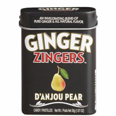 Ginger Zingers Danjou Pear Flavored Candy 1.07 Ounce Tins, (Pack of 12)