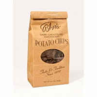 Asher's Dark Chocolate Covered Potato Chips 7.5 Ounce Bags, (Pack of 12)