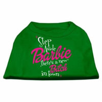 New Bitch in Town Screen Print Dog Shirt Green XXL (18)