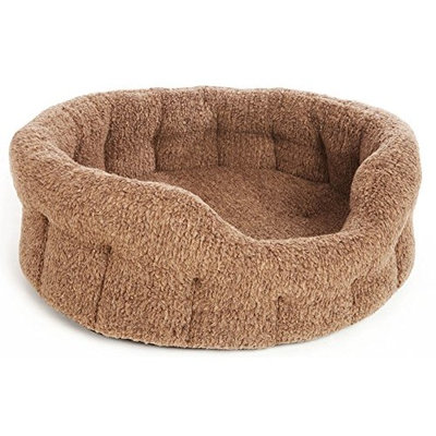 P&L SUPERIOR PET BEDS LTD Premium Oval Fleece Softee Bed Fleck, Medium, 61 x 51 x 22 cm, Brown(size 4)