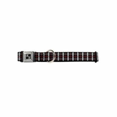 Black Red White Plaid Pattern Fun Animal Seatbelt Pet Collar