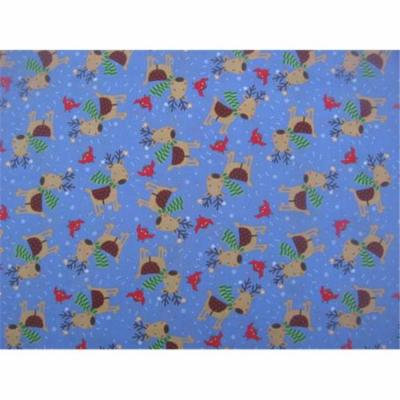 Dog Collar Bandanas J29S Christmas Reindeer on Blue Small Dog Collar Bandana