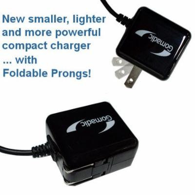 Gomadic Intelligent Compact AC Home Wall Charger suitable for the Philips RaGa MP3 Player - High output power with a convenient, foldable plug design